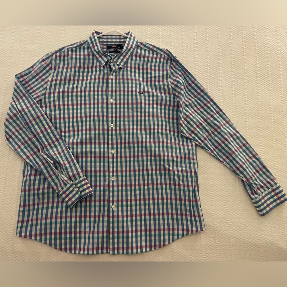 VINEYARD VINES Men’s Slim Fit Whale Shirt Long Sleeve Button-Down XXL Plaid